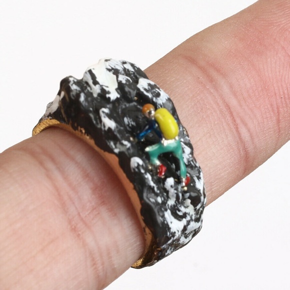Cliff Hanger Custom Sterling Ring - Picture 2 of 5